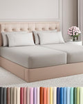 Split King 7 Piece Bed Sheet Set - Soft, Breathable & Cooling - French Grey by CGKUnlimited