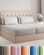Split King 7 Piece Bed Sheet Set - Soft, Breathable & Cooling - French Grey by CGKUnlimited