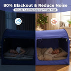 LEEDOR® Bed Tent Dream Tent Bed Canopy Shelter Cabin Sleeping Tent Indoor Bed Curtain Pop Up Privacy Warm Breathable with 4 Doors Twin/Full/Queen for Kids and Adult (Mattress Not Included) - Image 4