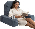 Reading Pillow/Backrest Pillow with Arms, Cup Holder & Phone Pocket by AMCATON