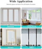 Window Privacy Film Frosted, Blue Stripes Reusable Static Cling Window Tints, Farmhouse Vertical Lines Modern Minimalist Heat Control Windows Films for Offices, Balcony, 29.5 x 118 Inches - Image 7