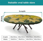 Oblong Tablecloth, Plaid Pattern Printed on Fitted Table Cover, for Outdoor Travel Picnics BBQs Beach Parties, Fits for 60" x 84" Oval Tables - Image 4