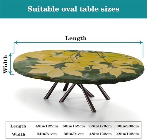 Oblong Tablecloth, Plaid Pattern Printed on Fitted Table Cover, for Outdoor Travel Picnics BBQs Beach Parties, Fits for 60" x 84" Oval Tables - Image 4