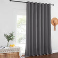 NICETOWN Thermal Patio Door Curtains - Grey Blackout Room Darkening Door Blinds for Sliding Glass with Grommet Top, Split Room Divider Curtains (Grey, 100 inches W x 108 inches L) by NICETOWN