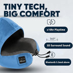 Bluetooth Music Semicircular Neck Pillow with Hood Wireless Bluetooth Speaker Suitable Airplane,Car,Office,and Outdoor Camping for Sleeping, Resting The Best Travel Essentials. (Light Blue) - Image 5