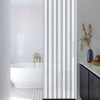 Window Privacy Film Frosted, Navy Blue Striped Reusable Static Cling Window Tints, Modern Vertical Stripes Minimalist Heat Control Windows Films for Offices, Balcony, 29.5 x 118 Inches - Image 3