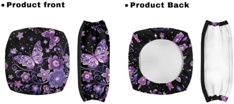 LedBack 3 Pcs Sets Rollator Walker Accessories Purple Butterflies Lightweight Rollator Walker Seat & Backrest Covers, Rollator Storage Basket - Image 2