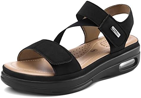 mysoft Women's Comfortable Walking Sandals Platform Wedge Ankle Strap by mysoft