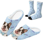 Womens Fuzzy Slipper with Socks Warm Cozy House Slipper and Socks Set Plush Winter Shoes for Indoor by Baxinh