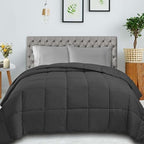 SUPERIOR All Season Reversible Down Alternative Comforter, Cal King, Grey - Image 2