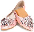 KUNWFNIX Women Ballet Flats Rhinestone Wedding Ballerina Shoes Foldable Sparkly Comfort Slip on Flat Shoes by KUNWFNIX