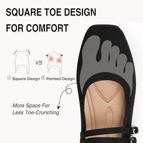 Womens Woven Ballet Flats, Foldable Mary Jane Shoes for Casual Wear - Image 3