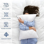 JOLLYVOGUE Pillows Standard Size Set of 4, Cooling Standard Pillow with Oeko-Tex Certified Down Alternative Filling for Side, Back, and Stomach Sleepers, Hotel Collection - Image 5