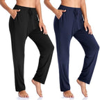 Envlon Women's Yoga Pants with Pockets Comfy Stretch Loose Wide Leg Casual Pants Breathable Running Workout Lounge Pants - Image 2