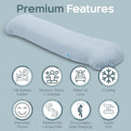 SleepCloud Weighted Body Pillow 6.5lbs, Cooling Tencel Cover, 41” x 10” - Image 3
