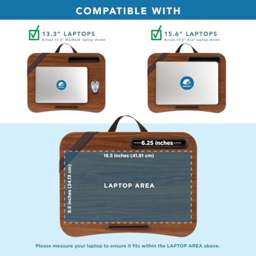 LAPGEAR Designer Lap Desk – Rustic Brown, Fits 15.6" Laptops - Image 3