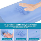 Polovo Neck Pillow Memory Foam Pillows for Sleeping, Ergonomic Cervical Pillow Neck Support Pillow Bed Pillow for Side Back Stomach Sleepers, Contour Pillow for Neck and Shoulder Pain Relief (Blue) - Image 3