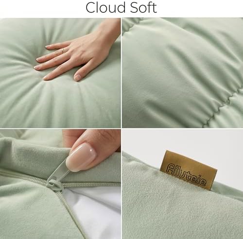Pat. Pend. Body Pillow for Side Sleepers, 39 Inch, Celadon Green - Image 4