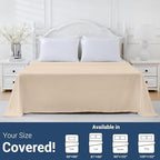 CULVE Bulk Queen Microfiber Flat Sheets Only, 6 Pack (90x102,Beige) - Image 5