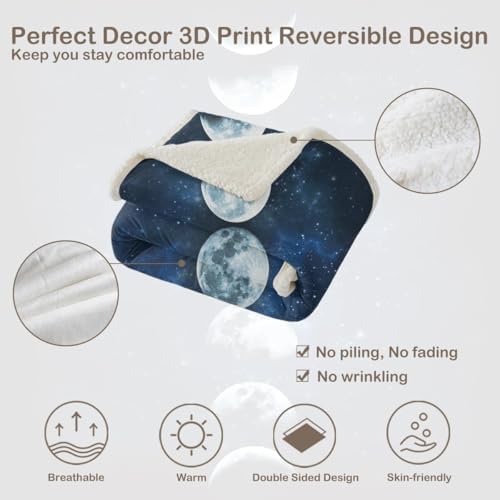 Sleepwish Lunar Eclipse Fleece Throw Blanket for Couch Chair - Image 7