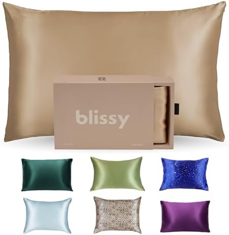 Blissy Silk Pillowcase - 100% Pure Mulberry Silk - 22 Momme 6A High-Grade Fibers - Silk Pillow Cover for Hair & Skin - Regular, Queen & King (Taupe, Queen) by Blissy