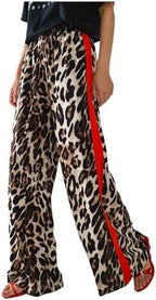 SHENHE Women's Cheetah Print Wide Leg Baggy Y2k Loose Streetwear Trousers by SHENHE