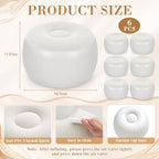 Novabright Inflatable Round Ottoman with Foot Pump Pouf, Beige - Image 2