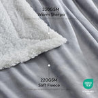 NANPIPER Sherpa Blanket Twin Thick Warm Blankets for Winter Bed Super Soft Fuzzy Flannel Fleece/Wool Like Reversible Velvet Plush Fabric(Light Grey Twin Size 60"x80") - Image 4