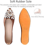 KUNWFNIX Women Ballet Flats Rhinestone Wedding Ballerina Shoes Foldable Sparkly Comfort Slip on Flat Shoes - Image 4