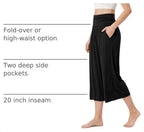 ODODOS Women's Wide Leg Palazzo Lounge Cropped Pants with Pockets Light Weight Comfy Pajama Capri Pants-20/22"/ 24" Inseam - Image 4