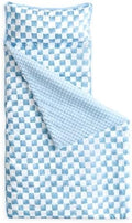 Wake In Cloud - Toddler Nap Mat with Pillow and Minky Fleece Blanket, for Kids Boys Girls Ages 3 Plus in Daycare Preschool, Roll Up Sleeping Bag, Gingham Grid Checkered, Blue White, Standard by WakeInCloud