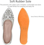KUNWFNIX Women Ballet Flats Rhinestone Wedding Ballerina Shoes Foldable Sparkly Comfort Slip on Flat Shoes - Image 4