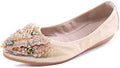 VYKF Womens Ballet Flats Foldable Rhinestone Pointed Toe Wedding Shoes Comfortable Slip on Flat Shoe by VYKF