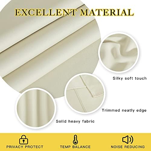NICETOWN Room Darkening Beige Curtains for Doorway 78" L, Grommet Light Blocking Window Treatments Blackout Privacy Drapes for Living Room/Kids Room, 2 Panels, W52 x L78 - Image 4