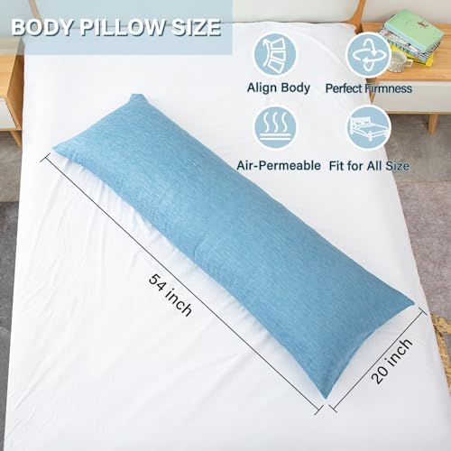 1 MIDDLE ONE Body Pillow, Cooling Memory Foam Body Pillows for Adults Sleeping, Long Pillow for Bed, Big Large Firm Full Body Pillow for Side Sleeper, 20x54 Inch, Cooling Blue - Image 4