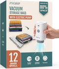 Fygrip Rechargeable Wireless Pump Vacuum Storage Bags, 12 Small by Fygrip