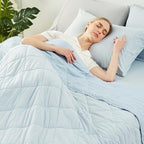 Cozy Bliss Cooling Throw Blanket for Hot Sleepers 50"x70", Q-Max 0.45 Cooling Comfort, Cold Blankets for Night Sweats Sleeping, Ultra-Cool Lightweight Breathable Summer Blanket for Couch Bed, Blue by CozyBliss