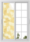 Window Privacy Film Frosted, Yellow Botanical Reusable Static Cling Window Tints, Summer Palm Leaves Foliage Tropical Heat Control Windows Films for Offices, Balcony, 29.5 x 118 Inches by Unknown