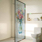 Window Privacy Film Rainbow Static Cling Stain Glass Window Film for Glass Door, Decorative Heat Control UV Blocking Frosted Sunroof Decal Sticker for Car Bathroom Home 29.5"x118" by AMZRicher