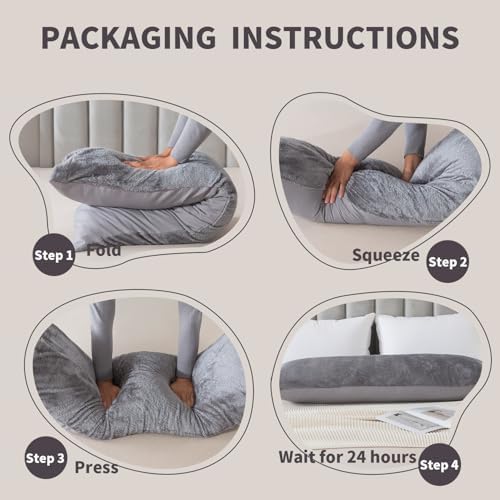 WhatsBedding Memory Foam Body Pillow with Cover, Long Bed Pillow for Adults - Image 7