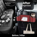 Back Seat Car Organizer, Nappa Leather Seat Organizer with Cup Holders - Image 4