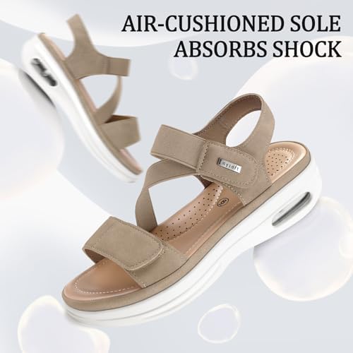 mysoft Women's Comfortable Walking Sandals Platform Wedge Ankle Strap - Image 4