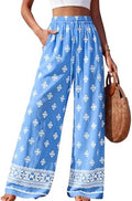 PRETTYGARDEN Womens Pants Elastic Waist Striped Lightweight Palazzo Pant by PRETTYGARDEN