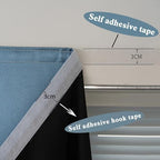AJAZZ 100% Blackout Shades Window Cover Self Adhesive Curtains Sticky Curtain Portable Easy Open Black Out Curtains for Bedroom Living Room No Drilling (Light Blue, 59" W x 72" L 1 Panel) - Image 3