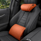Ergonomic Headrest and Lumbar Support Set for Car Seats, Breathable Perforated Leather Car Pillows, Luxurious Memory Foam Neck Pillow for All Cars, Eases Neck Fatigue for Long Driving(Orange) by Unknown