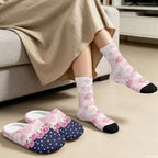 Fuzzy Slipper with Socks for Women Slip On House Slipper and Socks Set Cozy Fuzzy Slippers for Indoor - Image 4