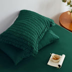 Seersucker Dark Green California King Comforter Set, 7-Piece Bed in a Bag - Image 6