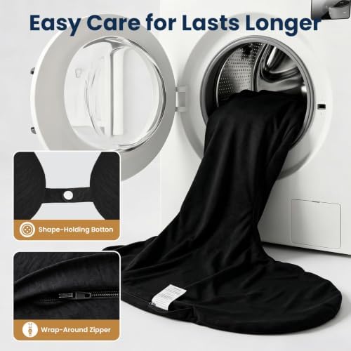 TranquilRelax C Shaped Body Pillow for Side Sleepers, Black-47 * 10" - Image 4