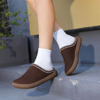 UBFEN Womens 100% Genuine Suede Mules Arch Support Indoor Outdoor Slippers - Image 2