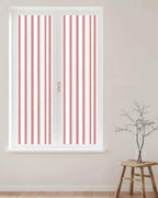 Window Privacy Film Frosted, Pink Red Striped Reusable Static Cling Window Tints, Farmhouse Vertical Stripes Geometric Heat Control Windows Films for Offices, Balcony, 29.5 x 118 Inches - Image 2